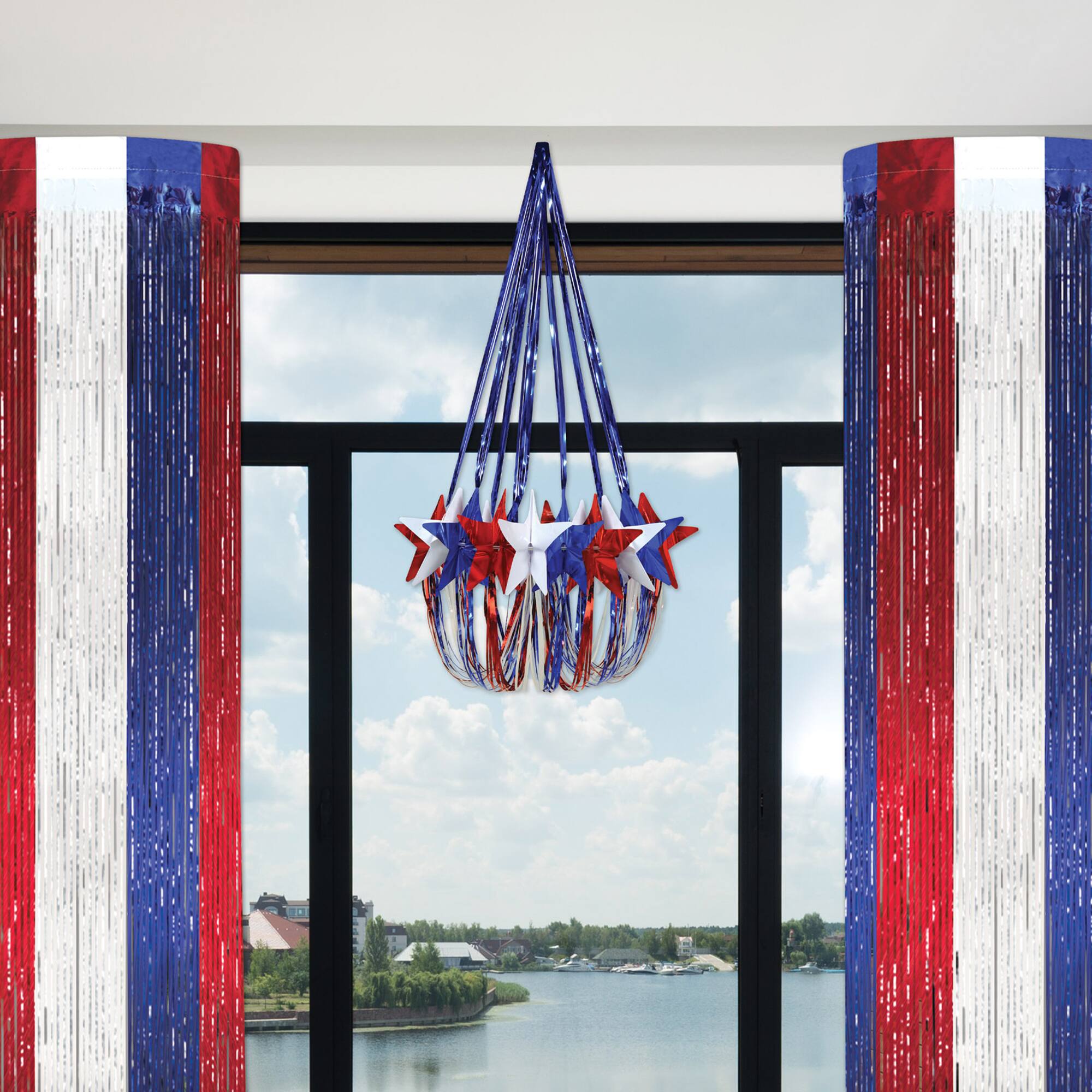 Beistle 35" Red, White & Blue Star Chandelier